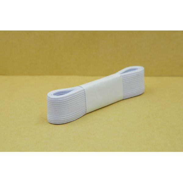 White 70 Yards Length 1/4" Width Braided Elastic Band White Heavy Stretch Knit