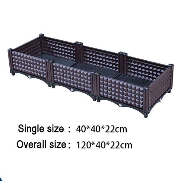 Home Drainable Deep Root Plastic Deck Planter Boxes Corrosion Resistance