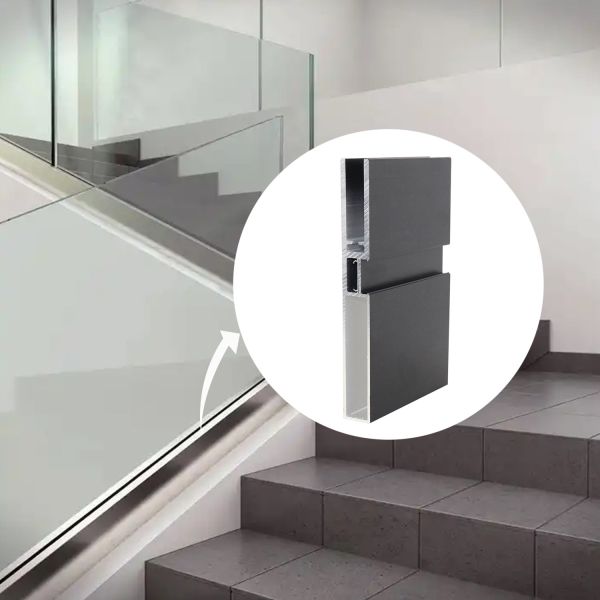 Balustrade Channel Railing Glass Aluminum Channel for Tempered Laminated Balcony