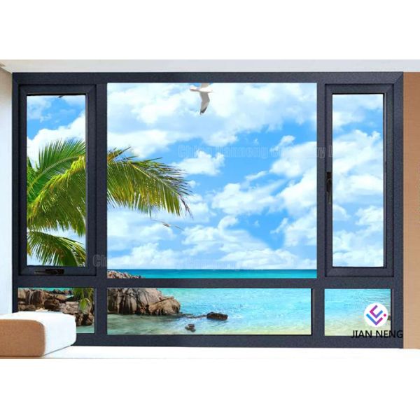 Quality Vertical Opening Pattern Aluminum Casement Windows With Security System wholesale
