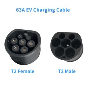 Type 2 To Type 2 Customized Model 3 EV Charging Chargers TPU Cable 63A 3 Phase
