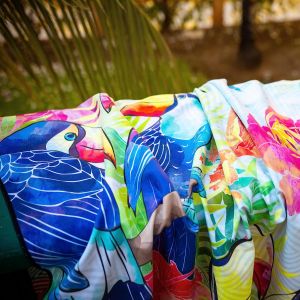 Custom Sand Free Recycled Microfiber Beach Towel With Pocket Towel