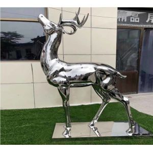 China Durable Stainless Steel Garden Metal Animal Sculptures Outdoor With Mirror Color on sale