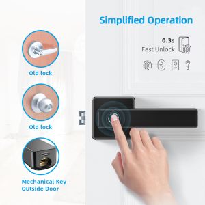 Office Electronic Door Locks Phone Control Biometric Fingerprint Entry Smart