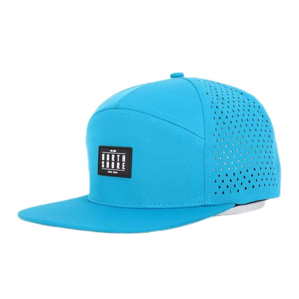 Quality Custom Front Flat Peak Snapback Mid Profile 7 Panel Snapback Hat wholesale