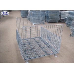 Cheap Metal Storage Wire Mesh Pallet Cages Basket Foldable Lockable COC Certificated for sale