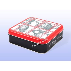 3d Embossed Metal Rectangular Tin Box With Hinged Lid , Rectangular Cookie Tins