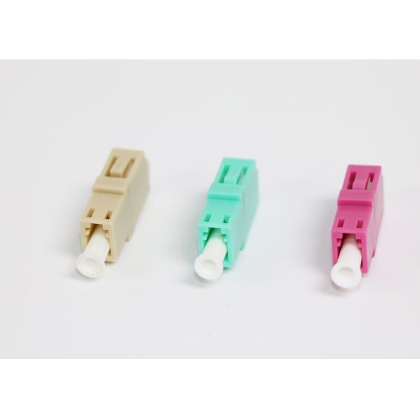 LC PC Multimode Fiber Optic Adapter with PBT Beige Color Housing