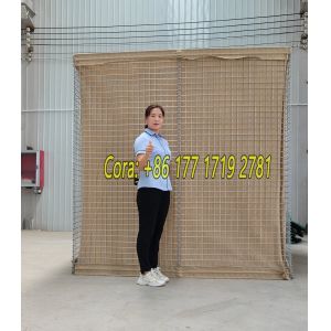 MIL1 1.37m High Galfan Coated Welded Gabion Line With Geotextile Military Grade