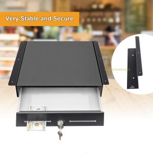Square Cash Drawer Under Counter Bracket Strong Metal Support for Under Desk
