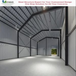 Q355B Prefabricated Steel Structure Warehouse with Galvanized Frame