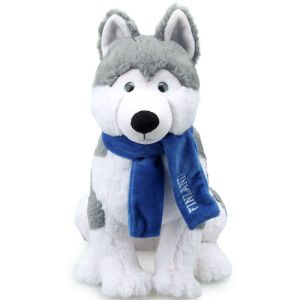 Cheap Short Plush Simulation Husky Stuffed Toy With Scarf ISO9001 for sale