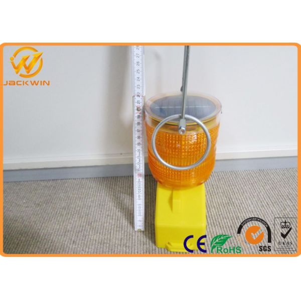 Yellow Mini LED Storbe Solar Emergency Flashing Led Lights 500m Visible Distance