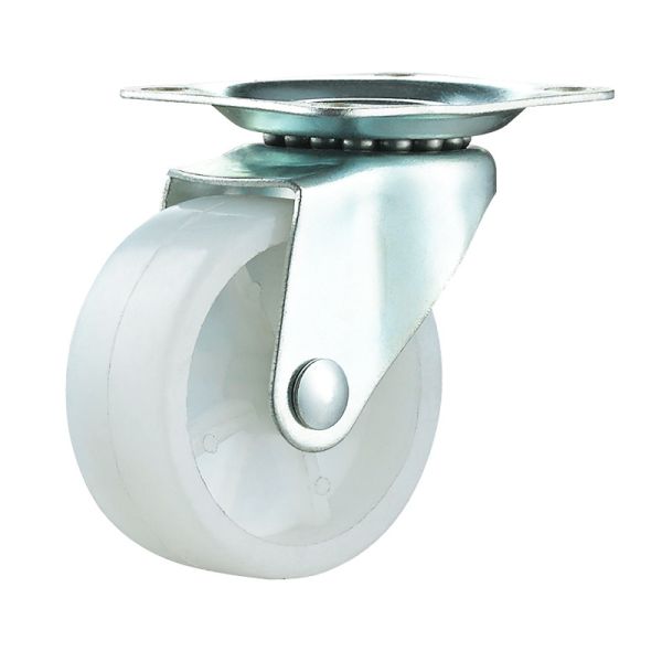 Quality White Swivel Small PP caster for light duty shelf,  2",2.5",3" light duty plastic Caster without  brake, Moving castor wholesale