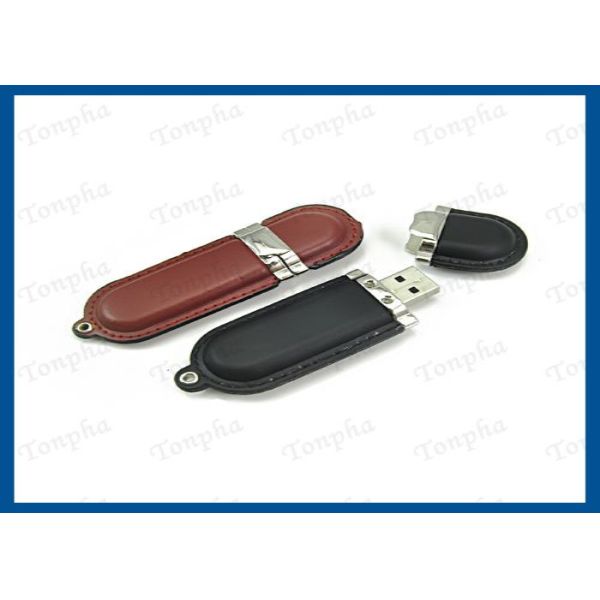 Quality Genuine Leather USB Flash Drive Memory Stick With Customized Engraved Logo wholesale