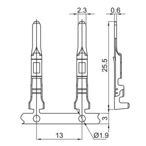 Horizontal Automotive Electrical Crimp Connectors / Car Wiring Terminals