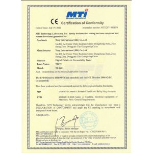 Dongguan Hust Tony Instruments Co.,Ltd. Certifications