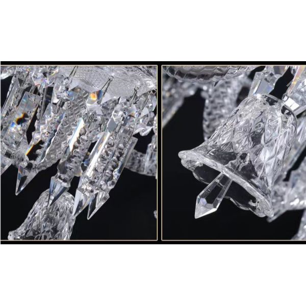 K9 Crystal Candle Chandelier Pendant Light ODM Rustproof Mirror Cutting Effect