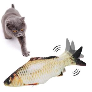 Amazon electric simulation moving fish cat toy with catnip USB charging flappy