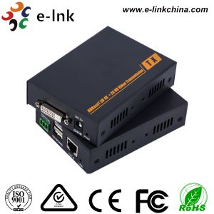 China DVI KVM Extender Over 100m  HD BaseT Fiber Optic Accessories Single Cat6 7 Cable on sale