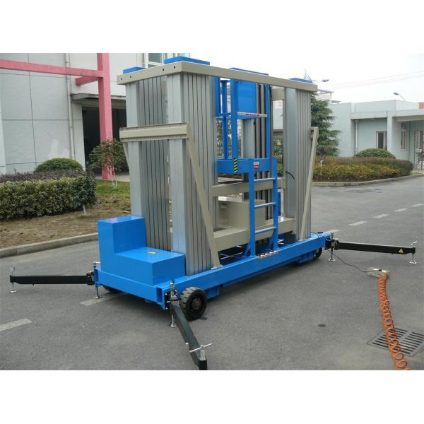 Aluminum Alloy Push Around Vertical Mast Lift 22 M Motor Driven For Window