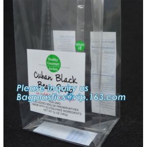 PP Packaging Square Bottom Snack Food Bag For Tea,Opp Square Bottom Bag Clear