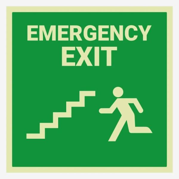 Safety Right Photoluminescent Signs Signs Glow In The Dark Exit Lights