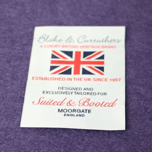 Eco - Friendly Polyester Woven Fabric Labels Without Fold , Testex Certification