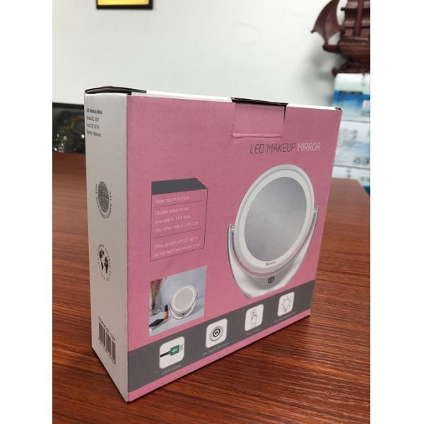 Rechargeable Cordless Lighted Makeup Mirror Five Magnification 3 Level Brightness