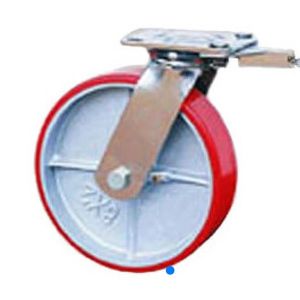 4 In Rubber Swivel Dumpster Casters With 4 Points Breaker