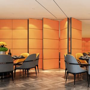 Space Management Exhibition Partition Walls With Wooden Finish