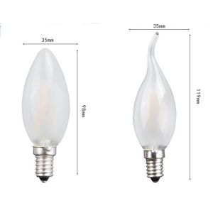 Cheap C35 E14 Edison COG lamp LED Filament Bulb Candelabra Light clear and forsted milky cover for sale
