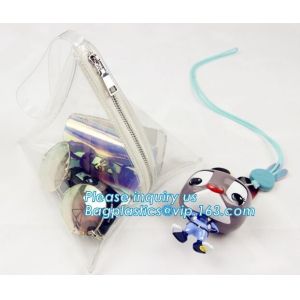 PVC women hologram bag hand clutches see through clear small chain ladies