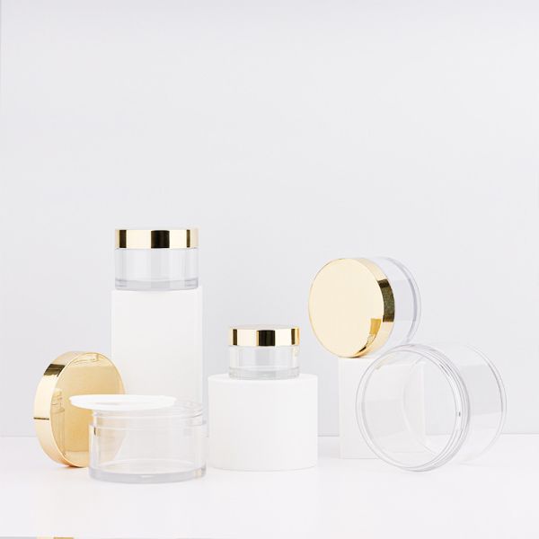 Customized Smooth Surface Cosmetic Jars Various Capacities Pressure Sensitive