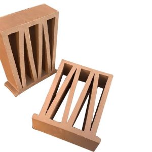 Matt Surface Terracotta Breeze Blocks Panels For M-Shaped Yellow Clay Bricks And