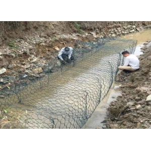 Stone Filled Permathene Gabion Cages For Erosion Control