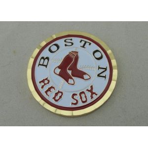 2.0 Inch Boston Red Sox Personalized Coins By Brass Die Struck Soft Enamel