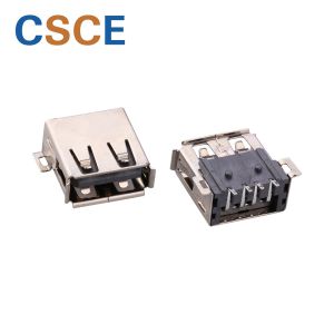 SMT 90 Degree Micro USB Connector , L 13.8mm USB Type A Female Connector