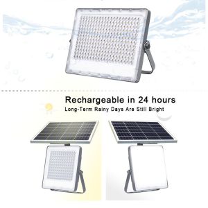 600w Solar Outdoor Flood Lights With Sensor Portable Warm White RGB