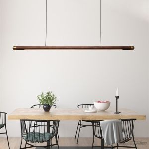 Cheap Rural Chandelier Black Walnut simple Strip Kitchen Home indoor Wood Chandelier(WH-MI-397) for sale