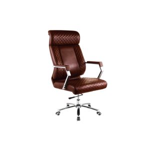 Brown PU Handrails 77cm Architect Desk Chair