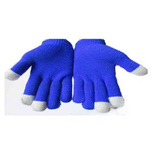 Three Finger Warm Touch Screen Gloves , Acrylic Knitted Magic Touch Screen