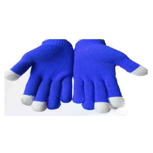 Three Finger Warm Touch Screen Gloves , Acrylic Knitted Magic Touch Screen