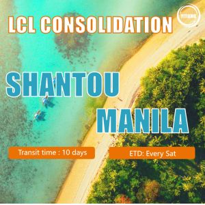 Sea Freight Shipping Agent LCL Freight Logistics Shipping From Shantou To Philippines