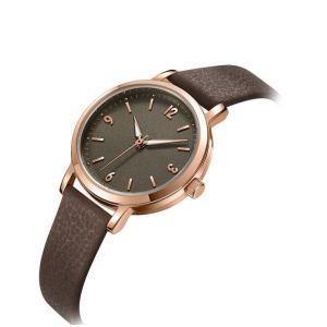 Simple Elegant Leather Strap Watches Womens With Japan Quartz Movement