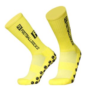 Medium Thickness Anti Slip Rugby Socks With Round Silicone Suction Cup Grip