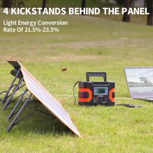 Foldable Sunpower 100W Solar Panel Charger with USB Type-c DC Port for Camping