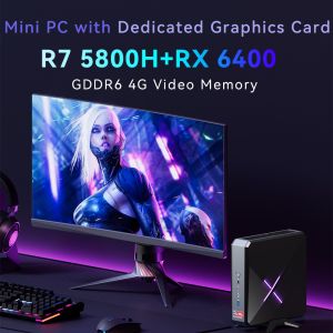 Fanless Ryzen R7 5800H Gaming Mini PC With DDR4 32G 3200MHz And Dual Ethernet