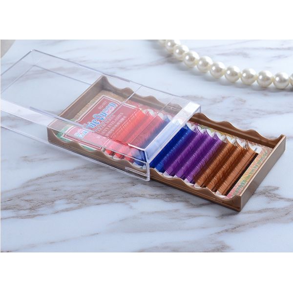 Rainbow Colored Eyelash Extensions Mixed Size Long Last Lifespan MA Approval