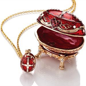 Decorative Earring Ring Trinket Box Holder Box Hand Enamel Easter Egg jewelry